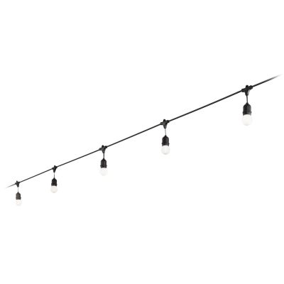 CATENARIA DI MT 4 PER ESTERNI IP44 IN PLASTICA NERA 5 LUCI CON OCCHIELLI DI ANCORAGGIO CRISTALENSI - Cristalensi Shop Online