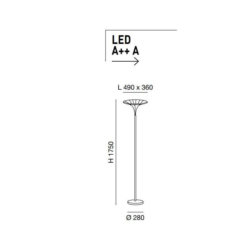 3625-10 VELA LAMPADA DA TERRA IN METALLO BIANCO DAL DESIGN MODERNO LED 24W DI FABAS LUCE Fabas Luce - Cristalensi Shop Online