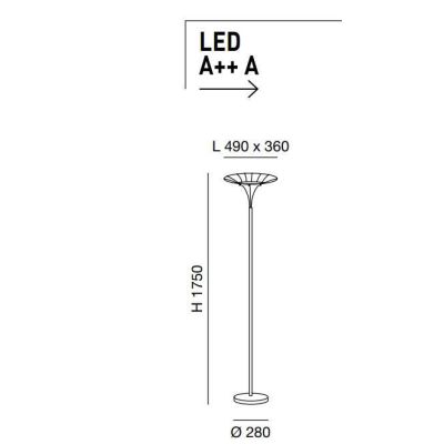 3625-10 VELA LAMPADA DA TERRA IN METALLO BIANCO DAL DESIGN MODERNO LED 24W DI FABAS LUCE Fabas Luce - Cristalensi Shop Online