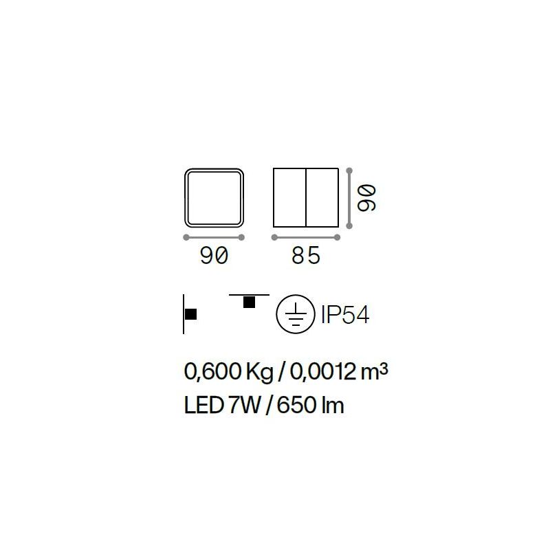 APPLIQUE DA ESTERNO IP54 ORIENTABILE BIANCO ANTRACITE O NERO LED 7W LUCE 4000K CRISTALENSI - Cristalensi Shop Online
