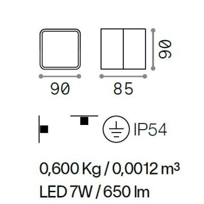 APPLIQUE DA ESTERNO IP54 ORIENTABILE BIANCO ANTRACITE O NERO LED 7W LUCE 4000K CRISTALENSI - Cristalensi Shop Online