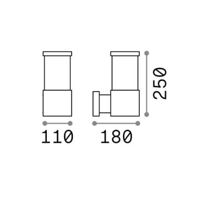 APPLIQUE PER ESTERNO MODERNO IN 5 COLORI IP44 DIFFUSORE IN PIREX CRISTALENSI - Cristalensi Shop Online