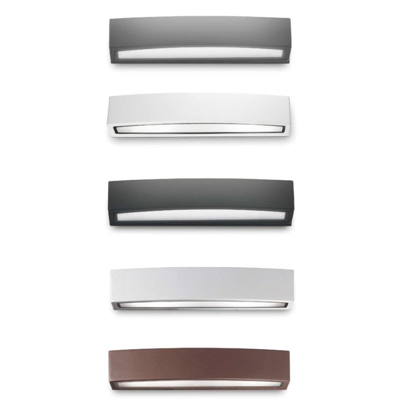 APPLIQUE RETTANGOLARE PER ESTERNO IP54 2 LAMPADINE E27 DISPONIBILE IN 5 COLORI CRISTALENSI - Cristalensi Shop Online