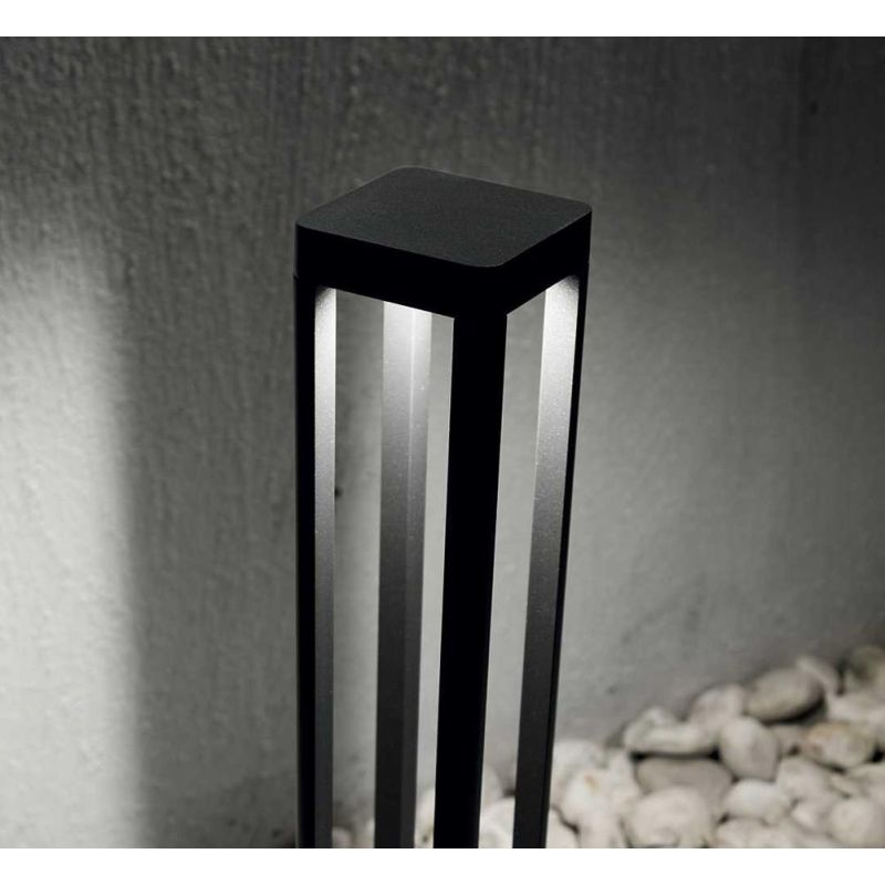 PALO DA GIARDINO IP65 ANTRACITE 2 MISURE LED 8,5W LUCE 3000K FORMA SQUADRATA MODERNO CRISTALENSI - Cristalensi Shop Online