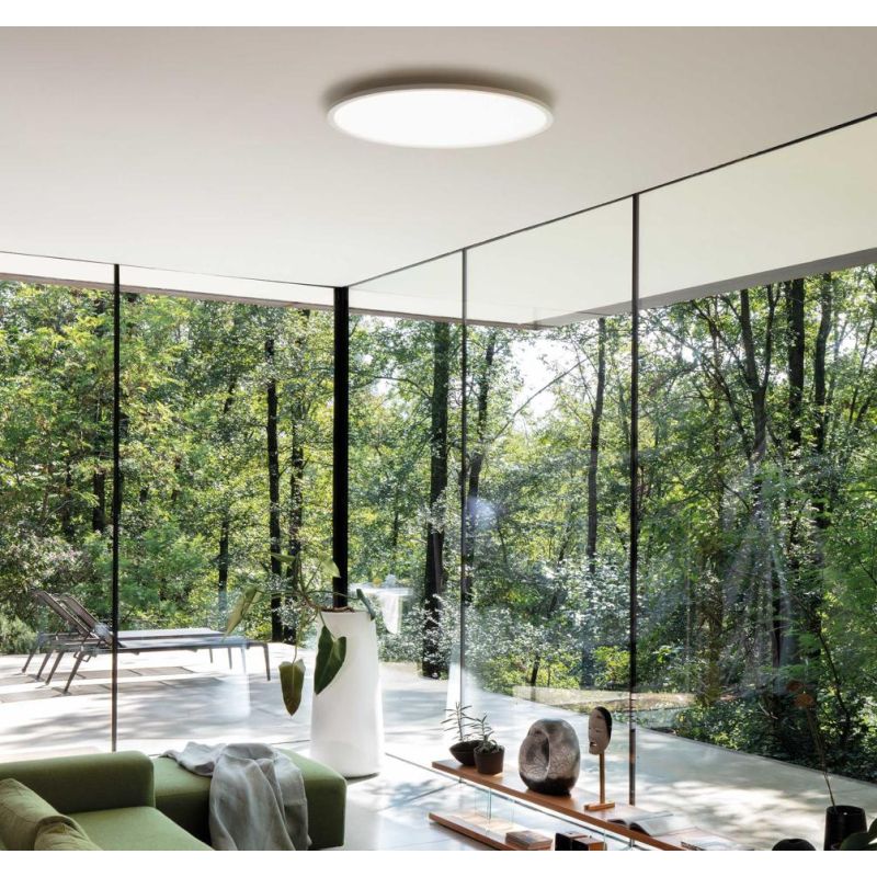 PLAFONIERA MODERNA BIANCA IN 4 MISURE CON LED INTEGRATO LUCE 3000K O 4000K IP40 CRISTALENSI - Cristalensi Shop Online