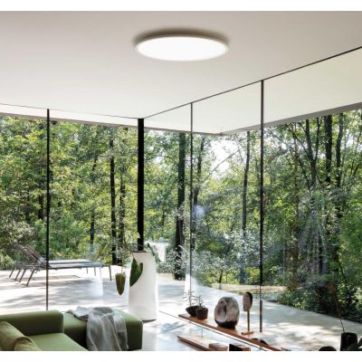 PLAFONIERA MODERNA BIANCA IN 4 MISURE CON LED INTEGRATO LUCE 3000K O 4000K IP40 CRISTALENSI - Cristalensi Shop Online