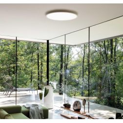 PLAFONIERA MODERNA BIANCA IN 4 MISURE CON LED INTEGRATO LUCE 3000K O 4000K IP40 CRISTALENSI - Cristalensi Shop Online