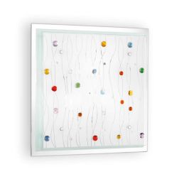 OCEAN PLAFONIERA QUADRATA 42X42 MODERNA IN VETRO CON BOTTONI IN VETRO DECORATIVI IN 2 VARIANTI Ideal Lux - Cristalensi Shop Onli 2