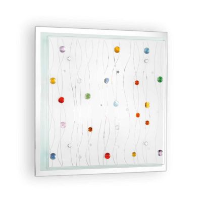 OCEAN PLAFONIERA QUADRATA 42X42 MODERNA IN VETRO CON BOTTONI IN VETRO DECORATIVI IN 2 VARIANTI Ideal Lux - Cristalensi Shop Onli