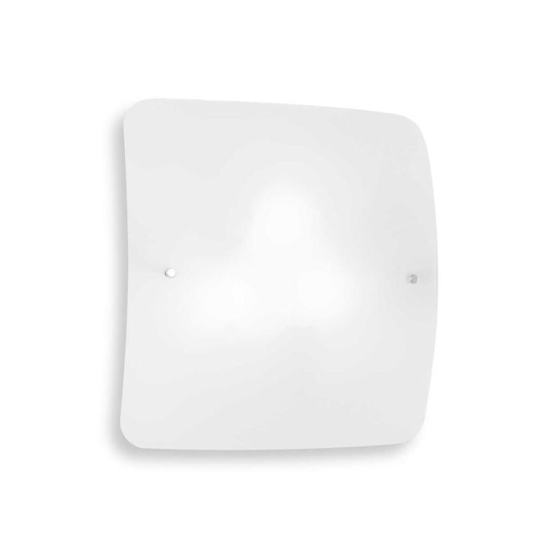 PLAFONIERA QUADRATA 3 MISURE IN VETRO TRASPARENTE SABBIATO MODERNA LAMPADINE ATTACCO E27 CRISTALENSI - Cristalensi Shop Online