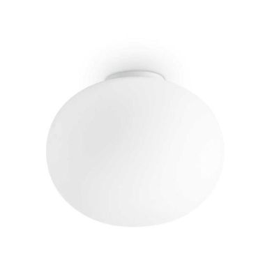 COTTON PLAFONIERA IN VETRO BIANCO SOFFIATO 2 MISURE MODERNA LAMPADINE ATTACCO E27 Ideal Lux - Cristalensi Shop Online
