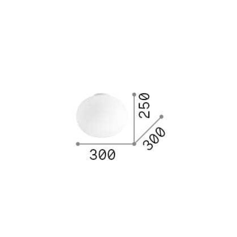 COTTON PLAFONIERA IN VETRO BIANCO SOFFIATO 2 MISURE MODERNA LAMPADINE ATTACCO E27 Ideal Lux - Cristalensi Shop Online