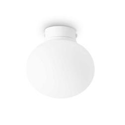 PLAFONIERA IN VETRO BIANCO SOFFIATO D13 CM MODERNA LAMPADINA G9 INCLUSA CRISTALENSI - Cristalensi Shop Online