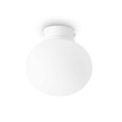 PLAFONIERA IN VETRO BIANCO SOFFIATO D13 CM MODERNA LAMPADINA G9 INCLUSA CRISTALENSI - Cristalensi Shop Online