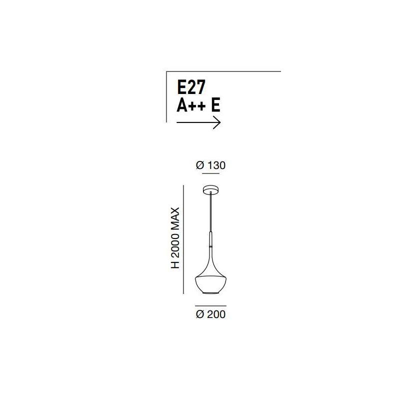3623-41 APOLLO LAMPADARIO A SOSPENSIONE IN VETRO AD UNA SOLA LUCE NERO BIANCO OTTONE DI FABAS LUCE Fabas Luce - Cristalensi Shop