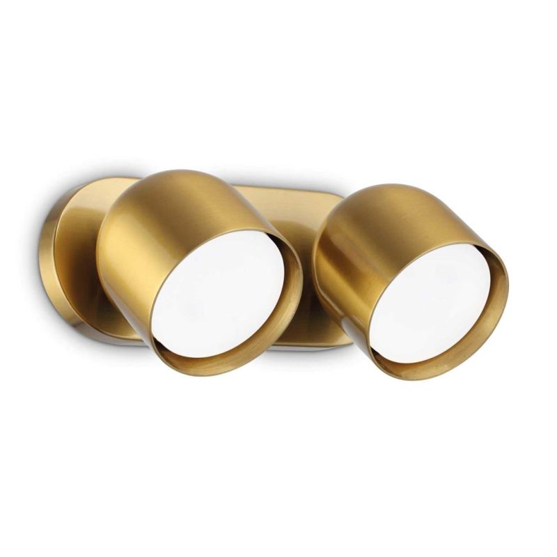 FARETTO ORIENTABILE 2 LUCI BIANCO, NERO E OTTONE LAMPADINE GX53 INCLUSE MODERNO CRISTALENSI - Cristalensi Shop Online