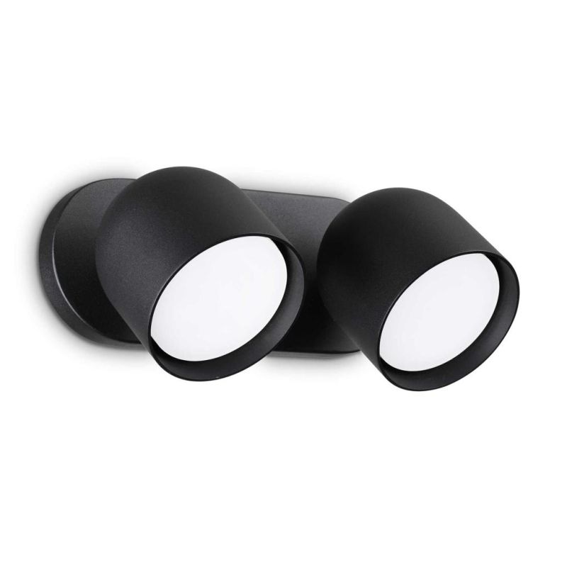 FARETTO ORIENTABILE 2 LUCI BIANCO, NERO E OTTONE LAMPADINE GX53 INCLUSE MODERNO CRISTALENSI - Cristalensi Shop Online