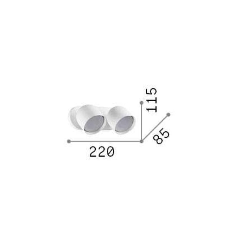FARETTO ORIENTABILE 2 LUCI BIANCO, NERO E OTTONE LAMPADINE GX53 INCLUSE MODERNO CRISTALENSI - Cristalensi Shop Online