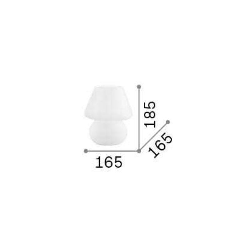 LAMPADA DA TAVOLO IN VETRO SOFFIATO BIANCO IN 2 MISURE DESIGN MODERNO CRISTALENSI - Cristalensi Shop Online