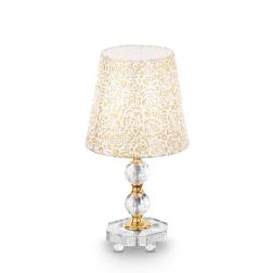 LAMPADA DA TAVOLO IN CRISTALLO CON DETTAGLI ORO 3 MISURE PARALUME IN PVC RIVESTITO IN TESSUTO CRISTALENSI - Cristalensi Shop Onl