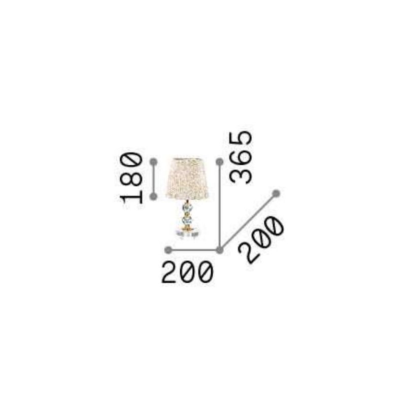 LAMPADA DA TAVOLO IN CRISTALLO CON DETTAGLI ORO 3 MISURE PARALUME IN PVC RIVESTITO IN TESSUTO CRISTALENSI - Cristalensi Shop Onl