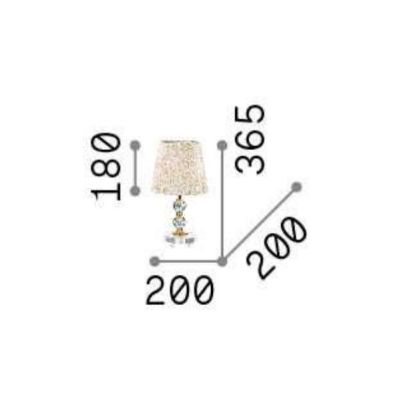 LAMPADA DA TAVOLO IN CRISTALLO CON DETTAGLI ORO 3 MISURE PARALUME IN PVC RIVESTITO IN TESSUTO CRISTALENSI - Cristalensi Shop Onl