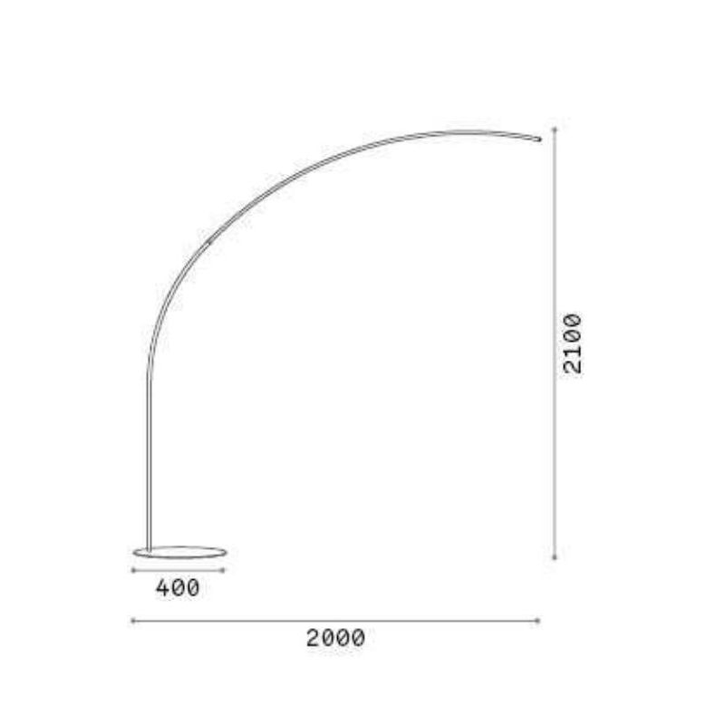 PIANTANA AD ARCO IN METALLO BIANCO O NERO LED 30W TOUCH DIMMER ALTEZZA CM 210 CRISTALENSI - Cristalensi Shop Online