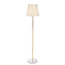 LAMPADA DA TERRA H158 CM IN CRISTALLO CON DETTAGLI ORO PARALUME IN PVC RIVESTITO IN TESSUTO CRISTALENSI - Cristalensi Shop Onlin