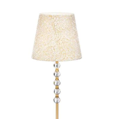 LAMPADA DA TERRA H158 CM IN CRISTALLO CON DETTAGLI ORO PARALUME IN PVC RIVESTITO IN TESSUTO CRISTALENSI - Cristalensi Shop Onlin