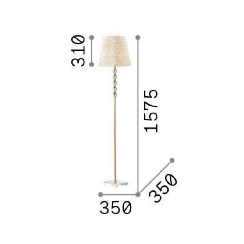 LAMPADA DA TERRA H158 CM IN CRISTALLO CON DETTAGLI ORO PARALUME IN PVC RIVESTITO IN TESSUTO CRISTALENSI - Cristalensi Shop Onlin