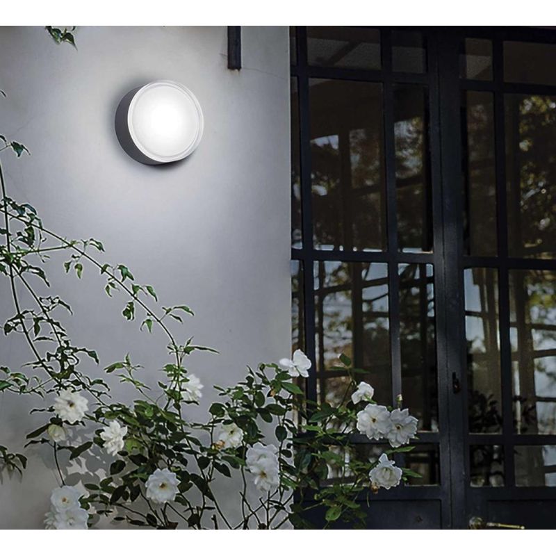 PICCOLA APPLIQUE O PLAFONIERA DA ESTERNI IP44 BIANCO O ANTRACITE FORMA ROTONDA 2 MISURE CRISTALENSI - Cristalensi Shop Online