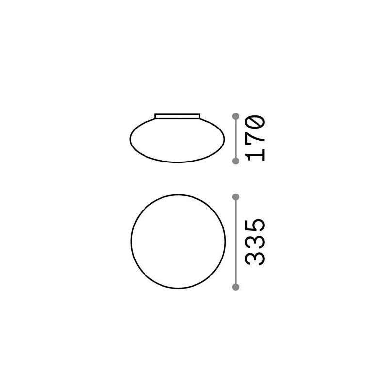 PLAFONIERA DA ESTERNI IN ALLUMINIO BIANCO IP44 D33 CM FORMA OVALE DESIGN MODERNO CRISTALENSI - Cristalensi Shop Online