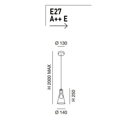 3596-40 DAFNE LAMPADARIO A SOSPENSIONE MODERNA IN VETRO CON UNA SOLA LUCE AMBRA FUME DI FABAS LUCE Fabas Luce - Cristalensi Shop