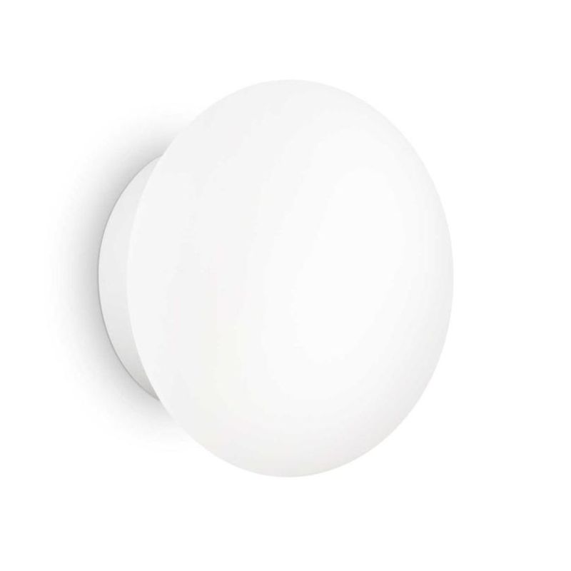 APPLIQUE DA ESTERNI IN ALLUMINIO BIANCO IP54 D15 CM FORMA OVALE DESIGN MODERNO CRISTALENSI - Cristalensi Shop Online