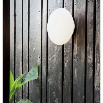 APPLIQUE DA ESTERNI IN ALLUMINIO BIANCO IP54 D15 CM FORMA OVALE DESIGN MODERNO CRISTALENSI - Cristalensi Shop Online