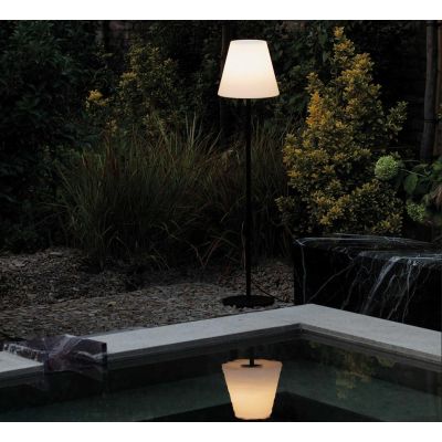 LAMPADA DA TERRA PER AMBIENTI ESTERNI IP44 IN METALLO ANTRACITE E DIFFUSORE BIANCO ALTEZZA CM 154 CRISTALENSI - Cristalensi Shop
