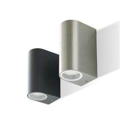 BOBO APPLIQUE DA ESTERNO MODERNA IP54 ANTRACITE O ACCIAIO ATTACCO 2XGU10 DI SOVIL Sovil - Cristalensi Shop Online