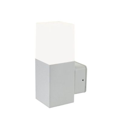 KUBE LED 7W INTEGRATO APPLIQUE IN ALLUMINIO H80 CM IP54 IN DUE COLORI BIANCO E ALLUMINIO Sovil - Cristalensi Shop Online
