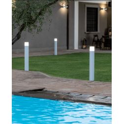 KUBE LED 7W INTEGRATO PALO IN ALLUMINIO H80 CM IP54 IN DUE COLORI BIANCO E ALLUMINIO Sovil - Cristalensi Shop Online