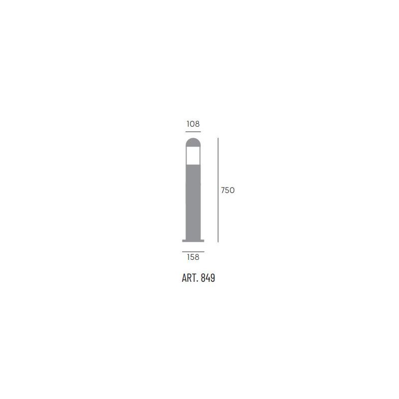 TORCH PALO PER ESTERNO 2 MISURE IN ALLUMINIO COLORE ANTRACITE CON DIFFUSORE TRASPARENTE Sovil - Cristalensi Shop Online