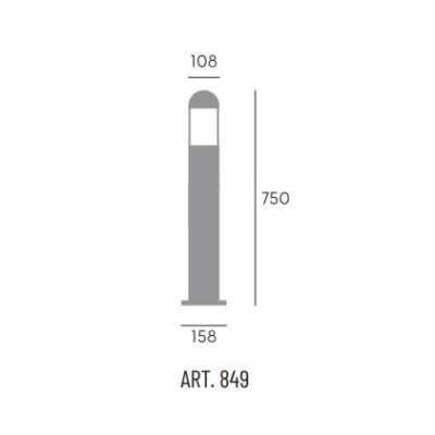 TORCH PALO PER ESTERNO 2 MISURE IN ALLUMINIO COLORE ANTRACITE CON DIFFUSORE TRASPARENTE Sovil - Cristalensi Shop Online