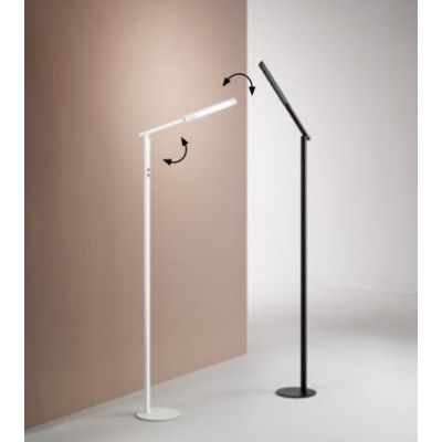 3550-11 IDEAL LAMPADA DA TERRA IN ALLUMINIO NERO O BIANCO LED 10W ORIENTABILE E DIMMERABILE DI FABAS Fabas Luce - Cristalensi Sh