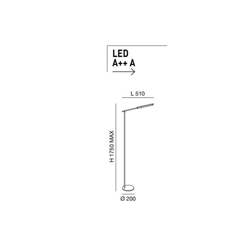 3550-11 IDEAL LAMPADA DA TERRA IN ALLUMINIO NERO O BIANCO LED 10W ORIENTABILE E DIMMERABILE DI FABAS Fabas Luce - Cristalensi Sh