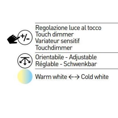 3550-11 IDEAL LAMPADA DA TERRA IN ALLUMINIO NERO O BIANCO LED 10W ORIENTABILE E DIMMERABILE DI FABAS Fabas Luce - Cristalensi Sh