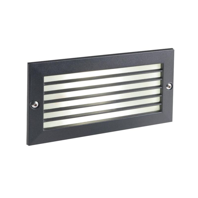 ESCAPE SEGNAPASSO CON GRIGLIA A PARETE IN ALLUMINIO E DIFFUSORE IN VETRO IP54 Sovil - Cristalensi Shop Online