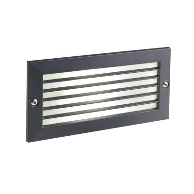 ESCAPE SEGNAPASSO CON GRIGLIA A PARETE IN ALLUMINIO E DIFFUSORE IN VETRO IP54 Sovil - Cristalensi Shop Online