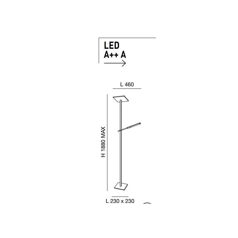 3550-10 IDEAL PIANTANA A DOPPIA EMISSIONE DI LUCE NERA O BIANCA DIMMERABILE E ORIENTABILE DI FABAS Fabas Luce - Cristalensi Shop