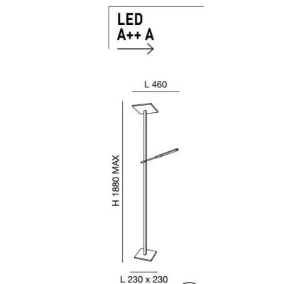 3550-10 IDEAL PIANTANA A DOPPIA EMISSIONE DI LUCE NERA O BIANCA DIMMERABILE E ORIENTABILE DI FABAS Fabas Luce - Cristalensi Shop