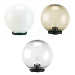 GLOBO TESTA PALO D20 CM OPPURE D25 CM IN PMMA OPALE FUME' OPPURE TRASPARENTE IP44 DI SOVIL Sovil - Cristalensi Shop Online