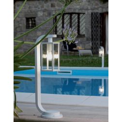 AUREA LAMPIONCINO DA ESTERNO A LANTERNA IP54 STILE CLASSICO IN ALLUMINIO BIANCO O NERO DI SOVIL Sovil - Cristalensi Shop Online